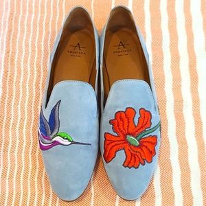 AQUATALIA Emmaline Loafer Flower and Hummingbird Embroidery Sz. Women's 6